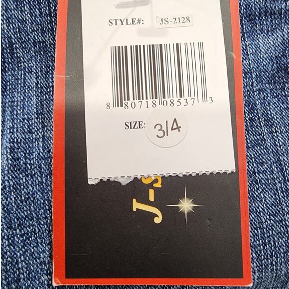 NEW J-Star Jeans Womens 3/4 Blue Studded Low Rise Bootcut Stretch Denim Faded - Picture 8 of 16